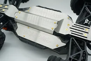 GPM Stainless Steel Maxx 4S Front, Centre & Rear Chassis Skid Plate Set w/ Hardware image 39829