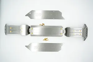 GPM Stainless Steel Maxx 4S Front, Centre & Rear Chassis Skid Plate Set w/ Hardware image 39830