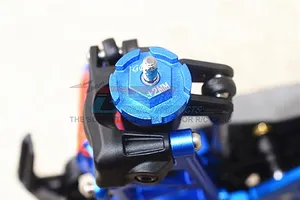 GPM Blue Aluminium Traxxas Rustler 4x4 12mm (+2mm Off-Set) Wheel Hex 2Pcs image 40156