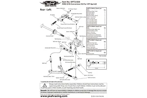 Yeah Racing Orange Aluminium Rear Y Suspension Arm Set 2Pcs image 40913