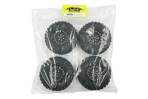Yeah Racing Black Aluminium 1.9" Soft Claw Off Road Tyres on Black 5 Spoke Rims - Wheels 4Pcs image 40922