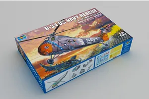 Trumpeter 1/48 H-34 Navy Rescue Helicopter Scaled Plastic Model Kit image 41024