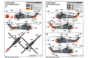 Trumpeter 1/48 H-34 Navy Rescue Helicopter Scaled Plastic Model Kit image 41026