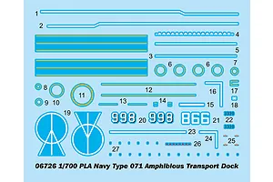 Trumpeter 1/700 PLA Navy Type 071 Amphibious Transport Dock Plastic Model Kit image 41049