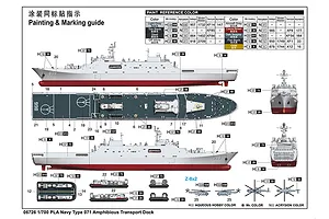 Trumpeter 1/700 PLA Navy Type 071 Amphibious Transport Dock Plastic Model Kit image 41055