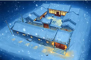 Trumpeter 1/100 Courtyard House (Beijing Siheyuan) Scaled Plastic Model Kit image 41076