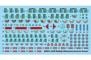 Trumpeter 1/100 Courtyard House (Beijing Siheyuan) Scaled Plastic Model Kit image 41086