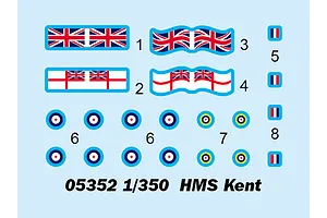 Trumpeter 1/350 HMS Kent Frigate Plastic Model Kit image 41221