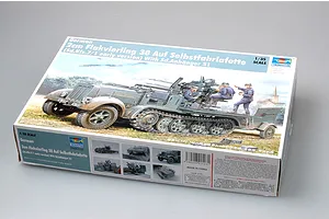 Trumpeter 1/35 German Half-Track w/ 20mm Flakvierling (Sd.Kfz7/1) & w/ Sd.Anhanger 51 Scaled Plastic Model Kit image 41523