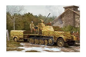 Trumpeter 1/35 German 3.7cm Flak 43 Auf Selbstfahrlafette (Sd.Kfz.7/2) w/ Sd.Anhanger 52 Self-Propelled Anti-Aircraft Gun Scaled Plastic Model Kit image 41561