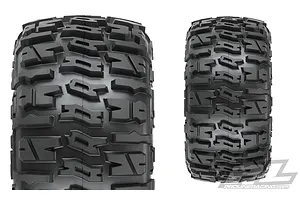 Pro-Line 3.8" Trencher LP Belted Tyres on Black Raid Rims - Glued Wheels 2Pcs image 41834