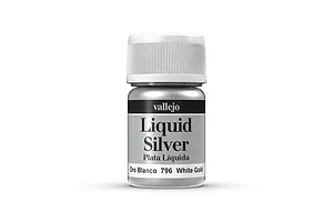 Vallejo Model Colour Metallic White Gold (Alcohol Base) Acrylic Paint 35ml