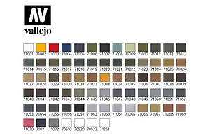 Vallejo Model Air Basic Color Set 72Pcs w/ Brushes & Plastic Storage Case image 42314