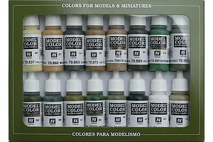 Vallejo Model Colour Allied Forces WWII Colour Acrylic Paint Set 16Pcs