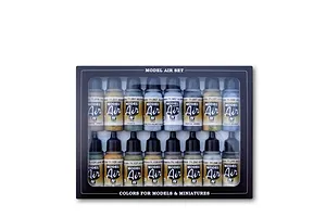 Vallejo Model Air (USAAF) Aircraft Colour Acrylic Airbrush Paint Set 16Pcs image 42330