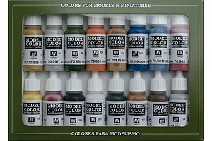 Vallejo Model Colour Folkstone Basics Colour Acrylic Paint Set 16Pcs