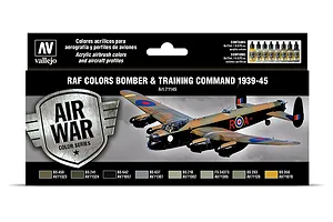 Vallejo Model Air RAF & FAA Bomber Air Command & Training Air 1939-45 Colour Acrylic Paint Set 8Pcs