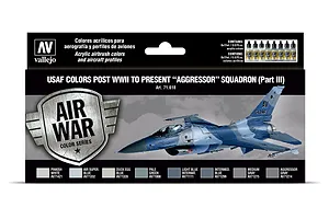 Vallejo Model Air USAF WWII to present Aggressor Squadron Part III Colour Acrylic Paint Set 8Pcs