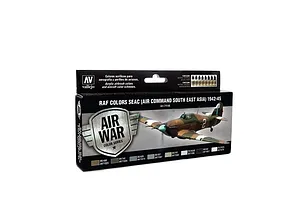Vallejo Model Air RAF &amp; FAA SEAC (Air Command South East Asia) 1942-45 Colour Acrylic Paint Set 8Pcs