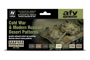 Vallejo Model Air Cold War &amp; Modern Russian Desert Patterns Colour Acrylic Paint Set 8Pcs