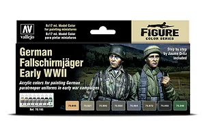 Vallejo Model Air German Fallschirmjäger Early WWII Colour Acrylic Paint Set 8Pcs