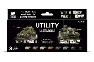 Vallejo Model Colour Utility Colour Acrylic Paint Set 8Pcs