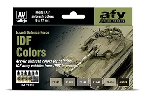 Vallejo Model Air IDF Colours, Israeli Defence Force Colour Acrylic Paint Set 6Pcs image 42451