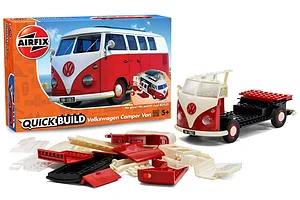 Airfix Quickbuild Volkswagen Kombi Camper Van Plastic Model Kit - Red & White image 42744