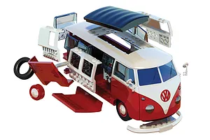 Airfix Quickbuild Volkswagen Kombi Camper Van Plastic Model Kit - Red & White image 42748