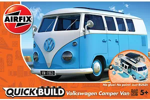 Airfix Quickbuild Volkswagen Kombi Camper Van Plastic Model Kit - Blue & White image 42752