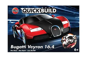Airfix Quickbuild Bugatti Veyron 16.4 Plastic Model Kit - Red & Black image 42756