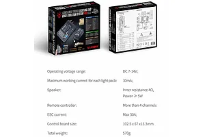 G.T. Power 1/14 Pro Truck LED Lighting, Sound & Vibration System w/ Bluetooth image 42851