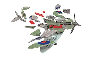 Airfix British D-Day Spitfire Fighter Quickbuild Plastic Model Kit image 42945