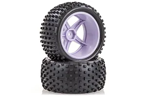 HSP 2.3" Rear Buggy Tyres on White Rims - Wheels 2Pcs image 43464