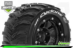Louise 3.3" 1/10 Maxx 4S MT-Cyclone MFT Tyres on (1/2 Offset) Black Rims - Beadlocked Wheels 2Pcs image 43864