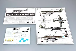 Trumpeter 1/32 Messerschmitt Me 262 A-1a w/ R4M Rockets Fighter Jet Scaled Plastic Model Kit image 44076