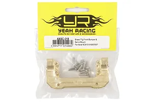 Yeah Racing Brass SCX10 III High Mass (77g) Front Bumper & Servo Mount (Short Link) Mount image 44505