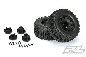 Pro-Line 2.8" Badlands MX28 HP Belted Tyres on Black Raid Rims - Glued Wheels 2Pcs image 44713