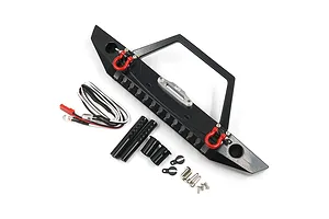 Yeah Racing Black Aluminium TRX-4 & SCX10 II Front Bumper w/ LED Lights image 45008