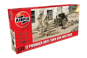 Airfix 1/32 17 Pounder Anti-Tank Gun w/ Crew Scaled Plastic Model Kit image 45278