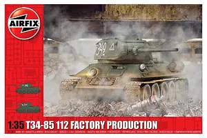 Airfix 1/35 T34/85 II2 Factory Production Tank Scaled Plastic Model Kit