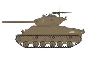 Airfix 1/35 M4A3(76)W 'Battle Of The Bulge' Tank Scaled Plastic Model Kit image 45396
