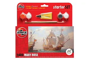Airfix 1/400 Mary Rose Ship Scaled Plastic Model Kit Small Starter Set image 45427