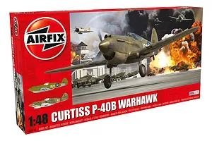 Airfix 1/48 Curtiss P-40B Fighter Scaled Plastic Model Kit image 45506