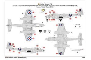 Airfix 1/48 Korean War Gloster Meteor F.8 Fighter Scaled Plastic Model Kit image 45625