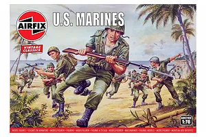 Airfix 1/76 WWII U.S. Army Marines Infantry Scaled Plastic Model Kit image 45796