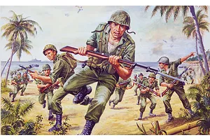 Airfix 1/76 WWII U.S. Army Marines Infantry Scaled Plastic Model Kit image 45797