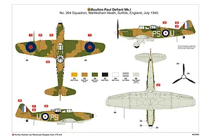 Airfix 1/72 Boulton Paul Defiant Fighter Scaled Plastic Model Kit image 45899