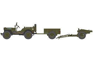 Airfix 1/72 British Airborne Willys Jeep w/ Trailer & Howitzer Scaled Plastic Model Kit image 45982