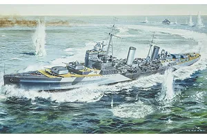 Airfix 1/600 HMS Belfast Cruiser Scaled Plastic Model Kit Medium Starter Set image 46465